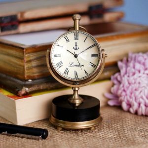 2 Inch Marbel Brass Table Clock