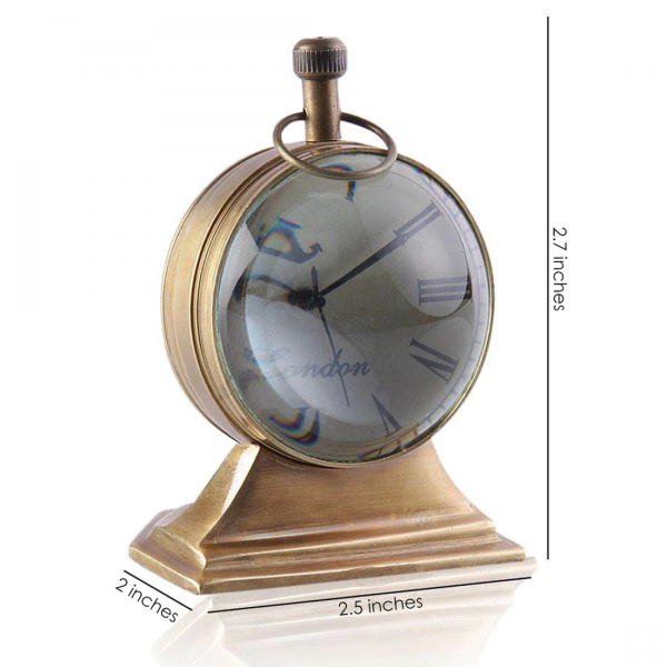2 Inch Trophy Brass Table Clock - Image 2