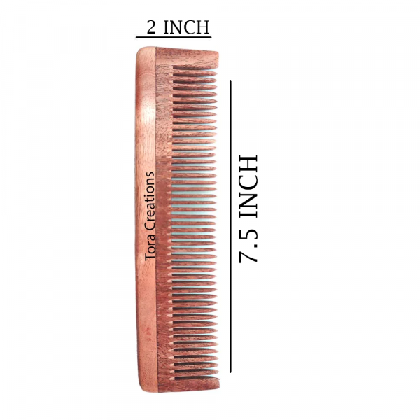 Neem Wood Medium Bristles Comb - Image 2
