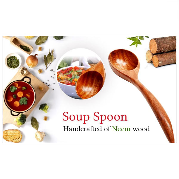 Neem Wood Soup Spoon - Image 5