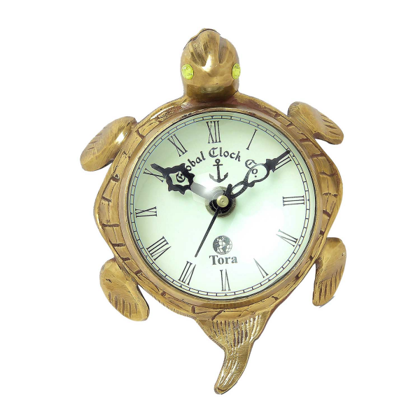 Brass Tortoise Table Clock 4 Inch - Image 2