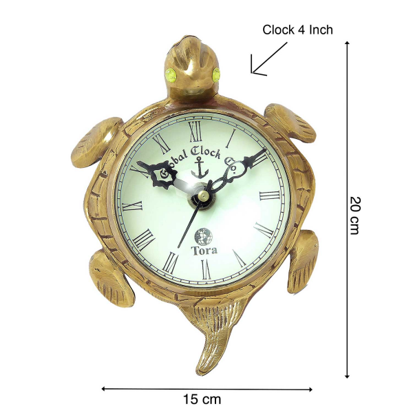 Brass Tortoise Table Clock 4 Inch - Image 7
