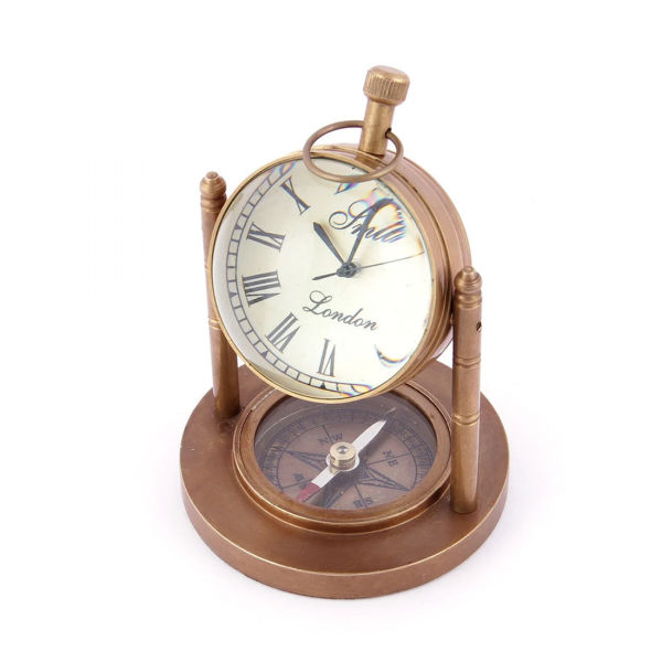 Tora creations 3-inch double pillar table clock