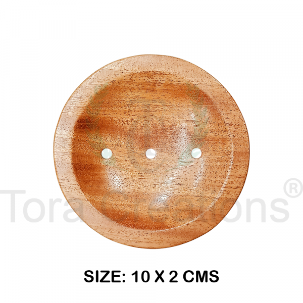 Neem Wood Soap Dish Round
