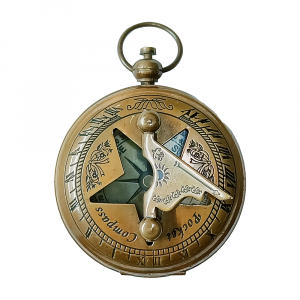 Brass Star Push Sundial Compass